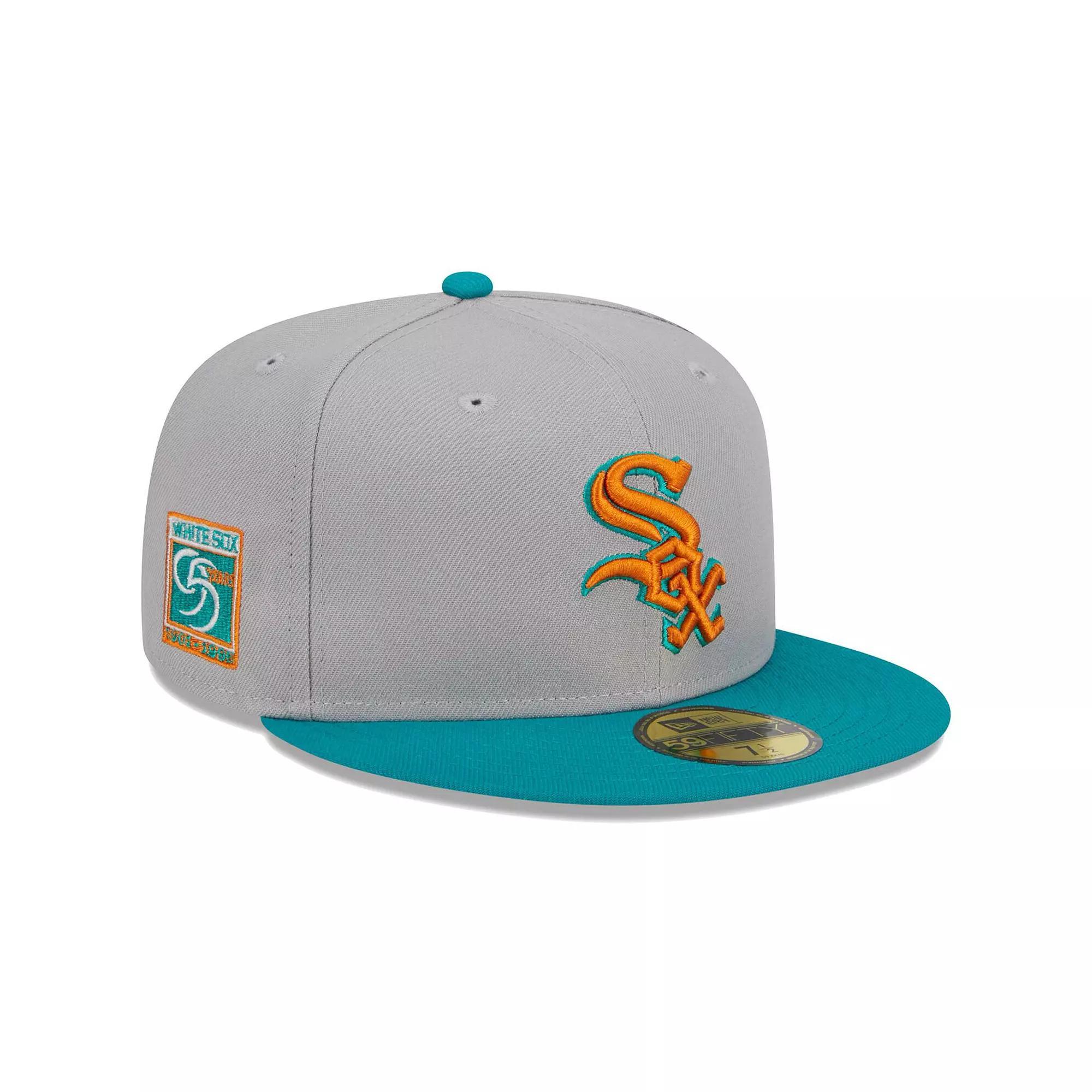 Men's New Era Gray/Teal Chicago White Sox  59FIFTY Fitted Hat, Size: 7 5/8, Grey Product Image