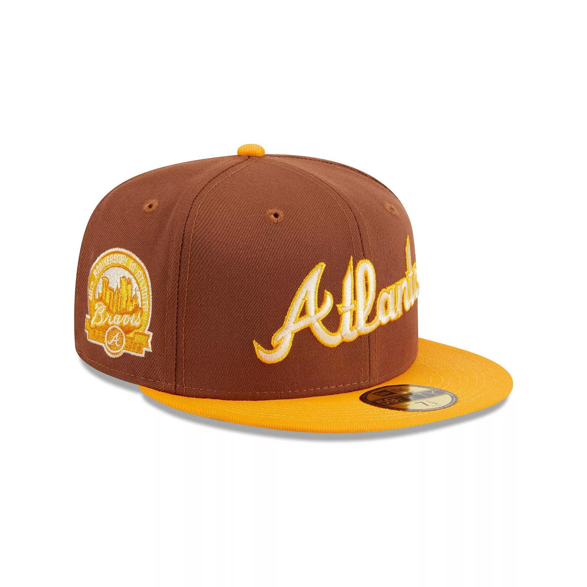 Men's New Era Brown Atlanta Braves Tiramisu  59FIFTY Fitted Hat, Size: 7 3/8 Product Image