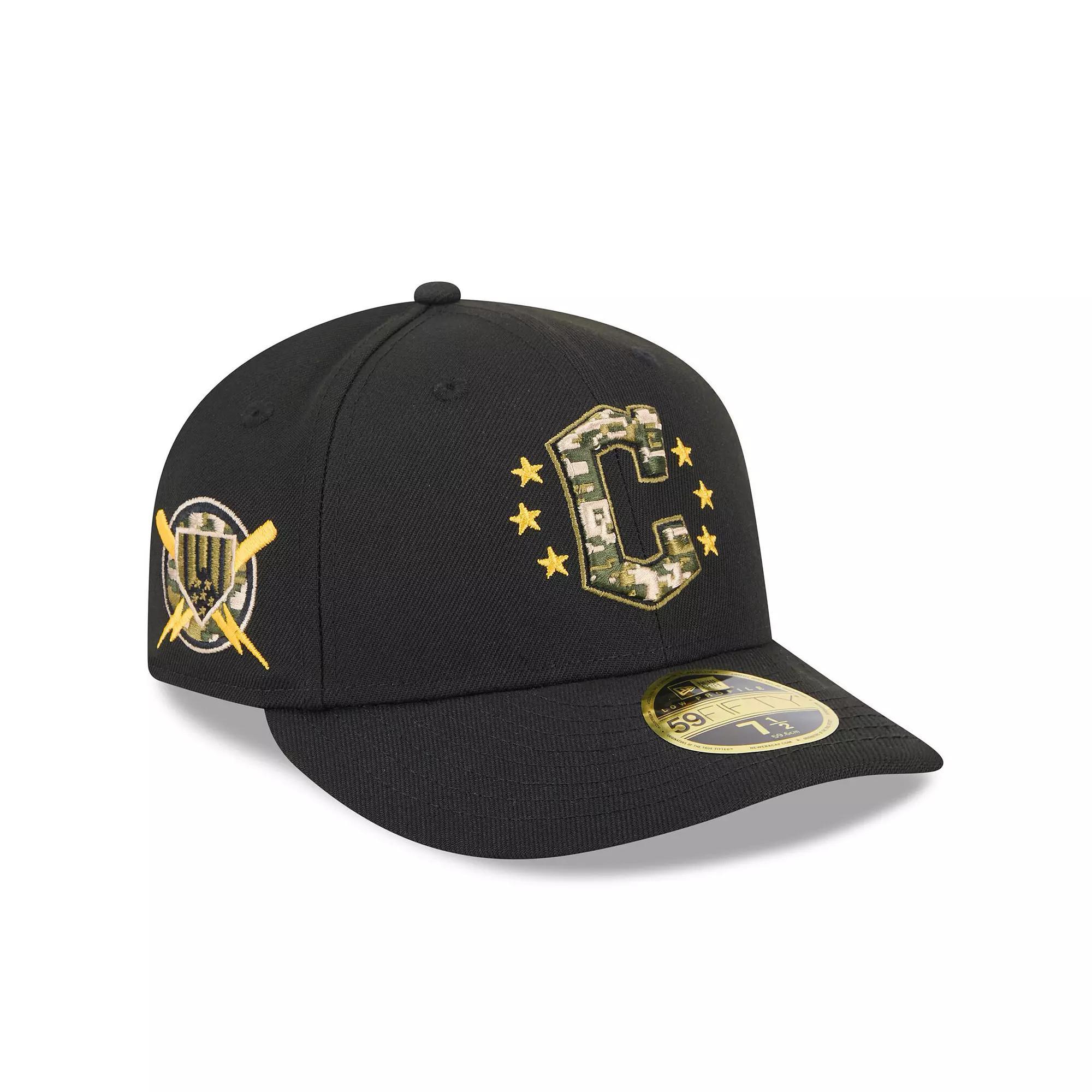 Men's New Era  Black Cleveland Guardians 2024 Armed Forces Day Low Profile 59FIFTY Fitted Hat, Size: 7, Grd Black Product Image