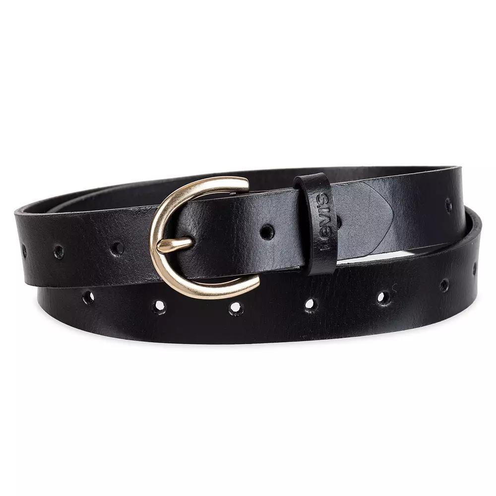 Women's & Plus Levi's® Perforated Casual Leather Belt, Size: 1XL, Black Product Image