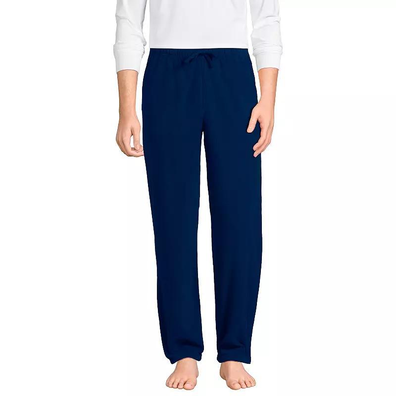 Men's Lands' End Solid Fleece Pajama Pants, Size: Large, Deep  Blue Product Image