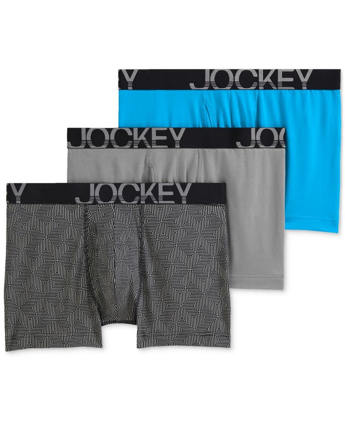 Men's Jockey® ActiveStretch™ 3-Pack 4" Boxer Briefs, Size: Small, Zstripe Team Product Image