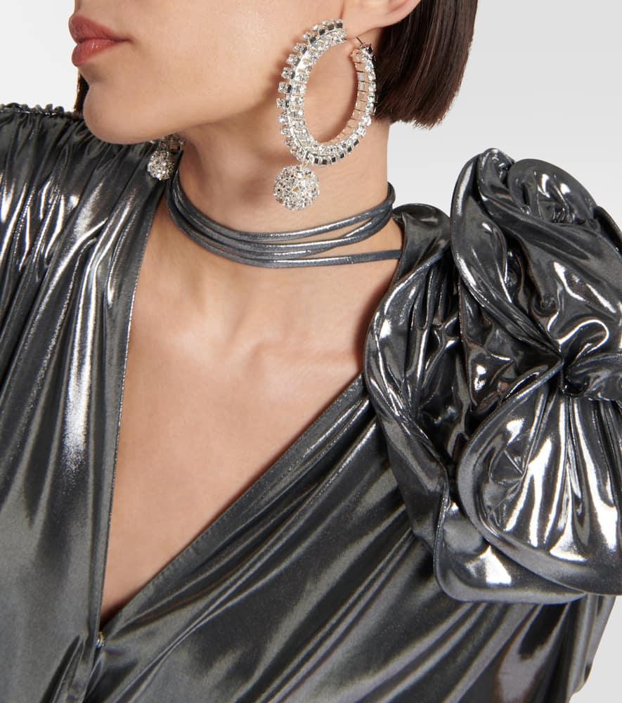 MAGDA BUTRYM Embellished Hoop Earrings In Silver Product Image