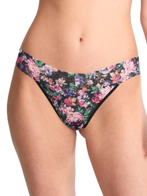 Printed Original-Rise Signature Lace Thong Product Image