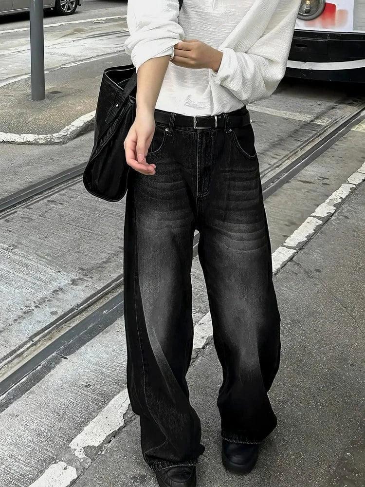 RT No. 13030 BLACK WASHED DENIM JEANS Product Image