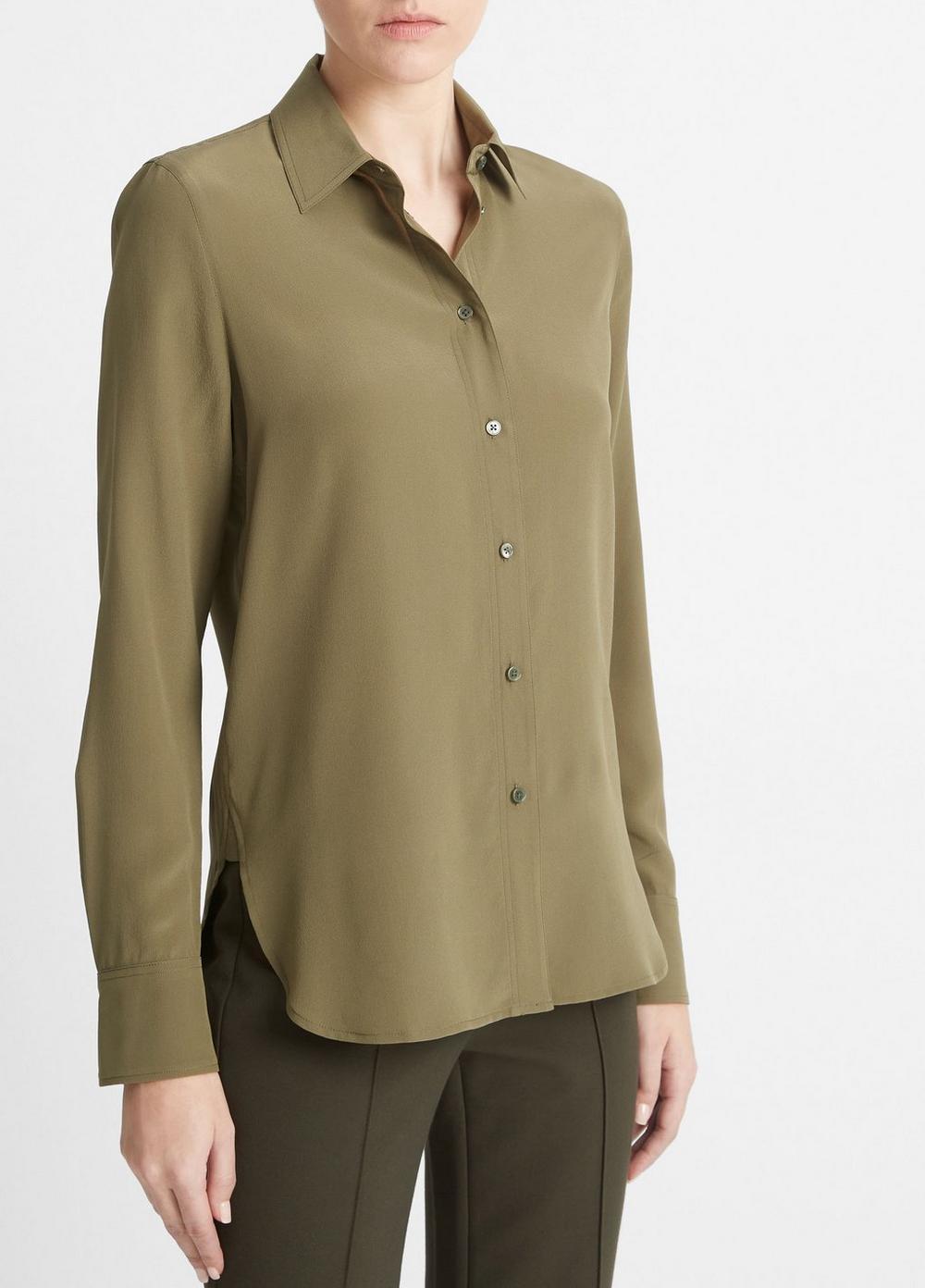 Silk Slim-Fit Blouse Product Image