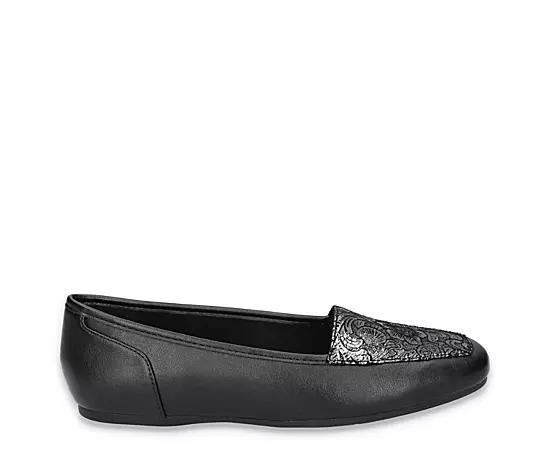 Easy Street Thrill Women's Flats, Size: 6, Black Metal Floral Product Image