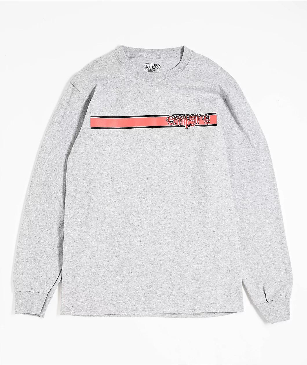 Empyre Ripped Grey Long Sleeve T-Shirt Product Image