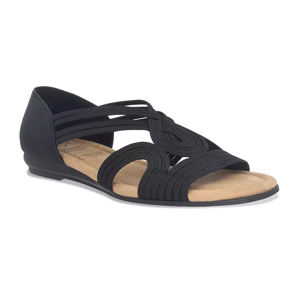 Impo Bazra Women's Stretch Elastic Memory Foam Sandals, Size: 7.5 Medium, Black Product Image