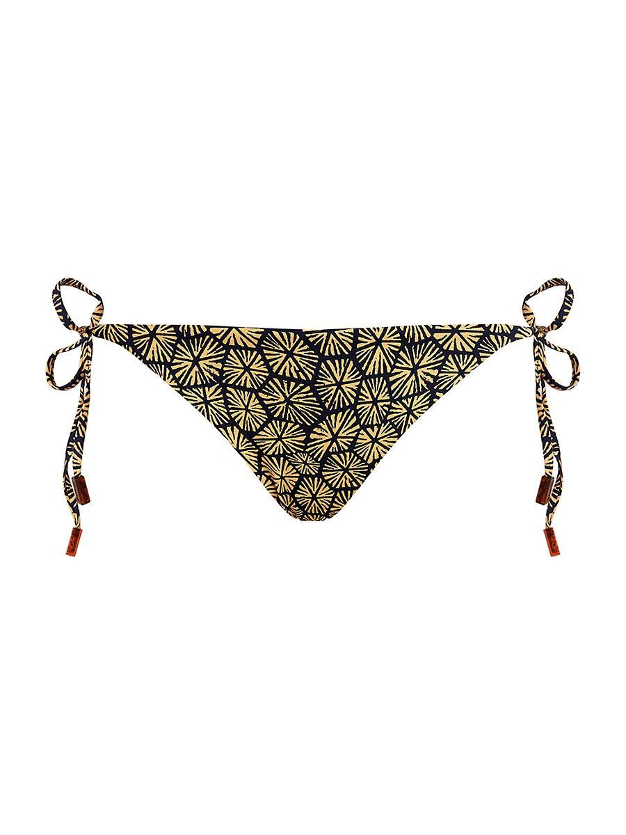Vilebrequin Women's Carapaces Jersey Mini Brief Bikini Bottom in Bleu Marine at Nordstrom, Size Large Product Image