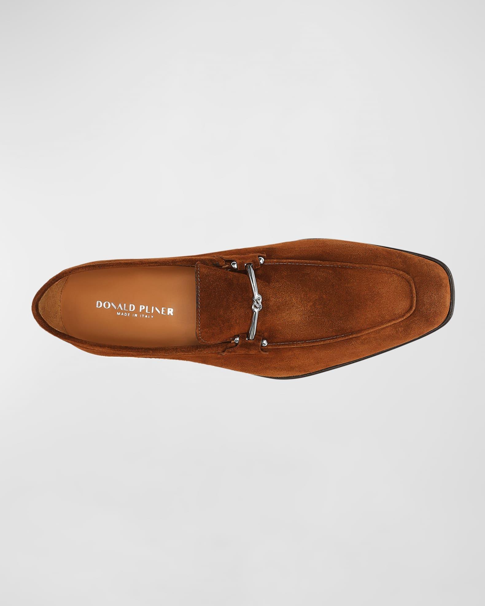 Men's Woven Napa Leather Penny Loafers Product Image