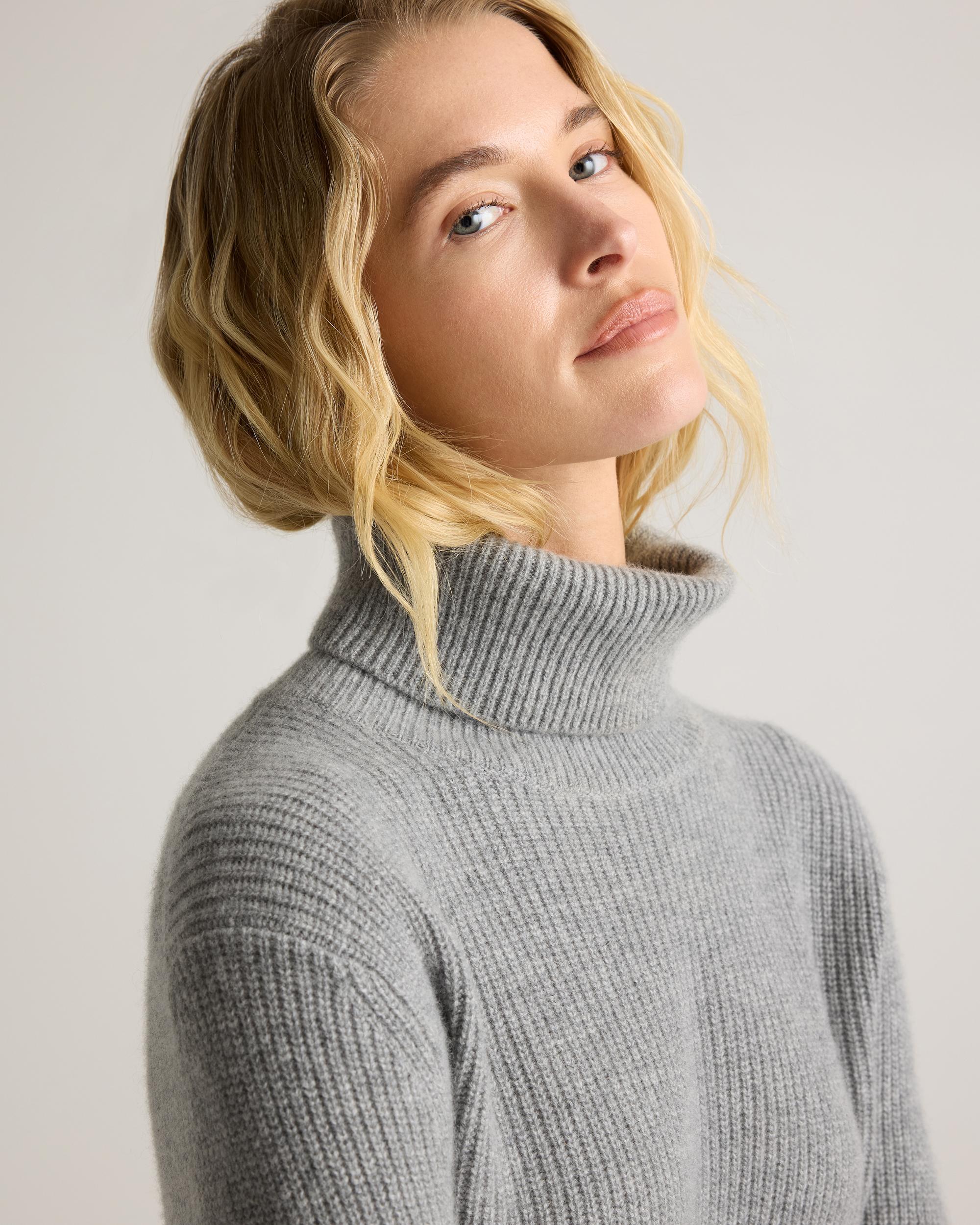 Quince | Women's Mongolian Cashmere Fisherman Turtleneck Sweater Product Image