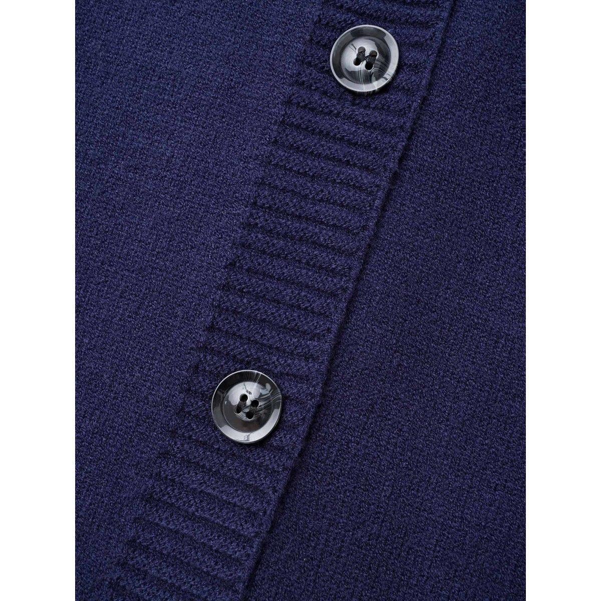 Plus Size Supersoft Essentials Holiday Patterns Button Front Cardigan Indigo Women Casual Loose Long Sleeve Everyday Cardigans BloomChic 10/M Product Image