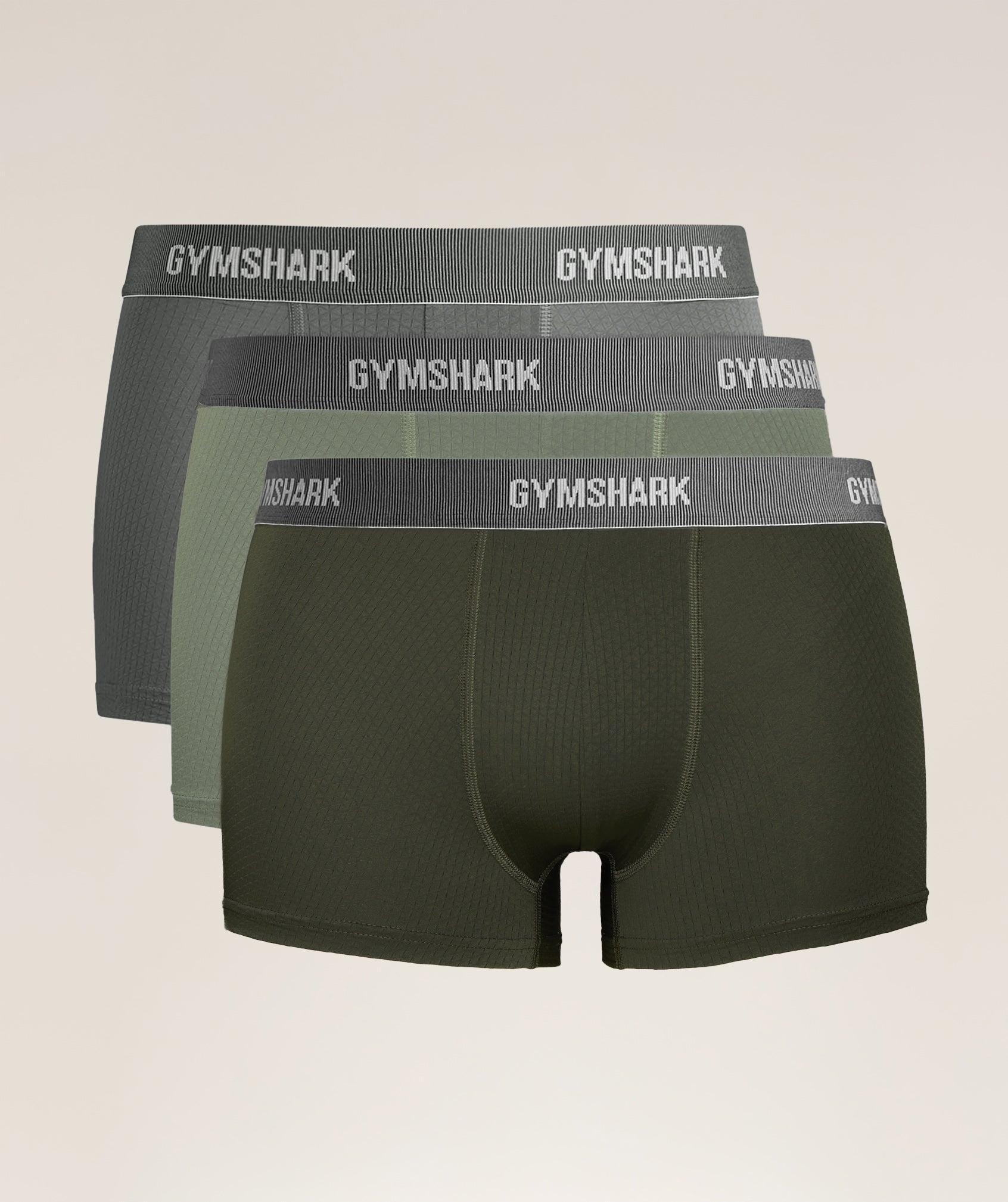 Gymshark Sports Tech Boxer 3PK - Medium Grey/Unit Green/Strength Green Male Product Image