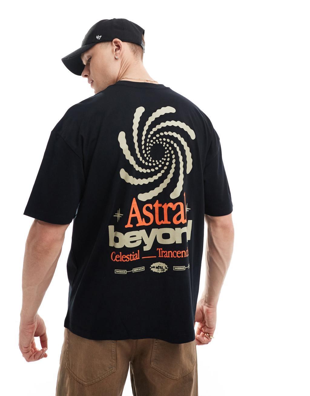 ASOS DESIGN oversized t-shirt in black with street back print Product Image
