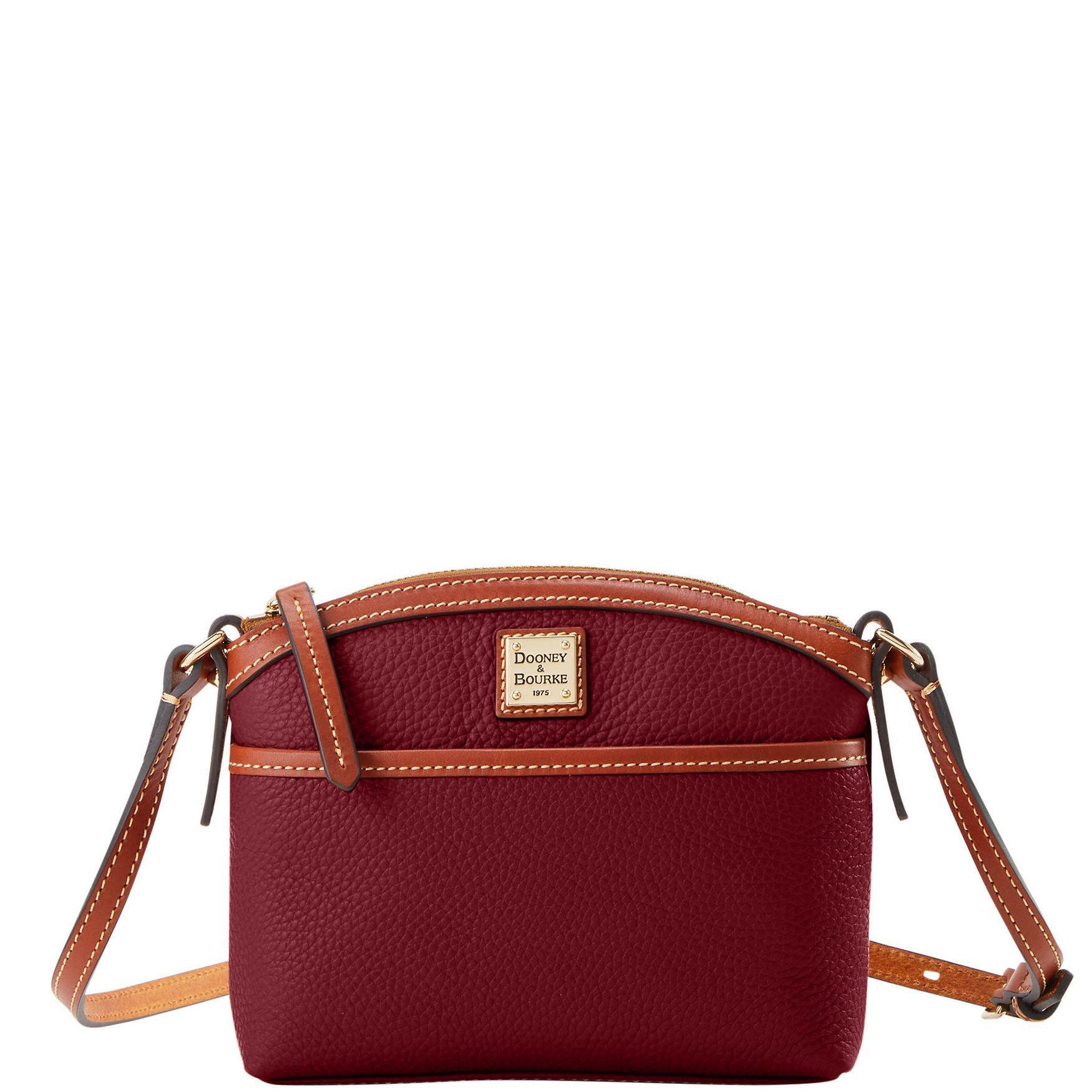 Dooney & Bourke Womens Pebble Grain Domed Crossbody Leather Shoulder Bag in Bordeaux Product Image