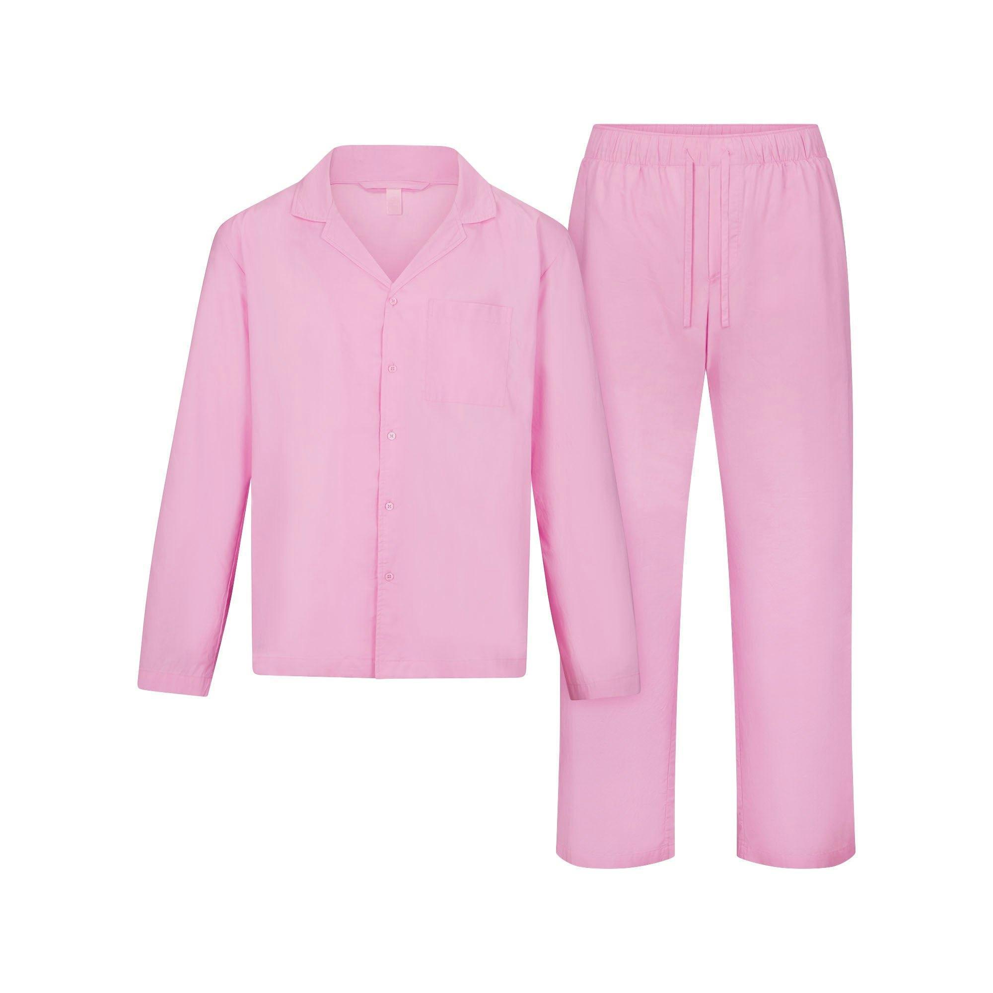 COTTON POPLIN MENS LONG SLEEP SET | BUBBLE GUM Product Image
