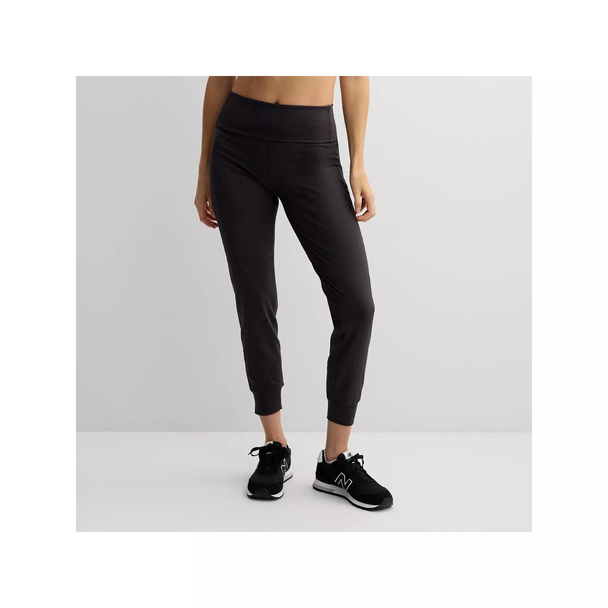 Women's Tek Gear® Essential Soft Fold Over Jogger Pants, Size: XS, Birk Brown Product Image
