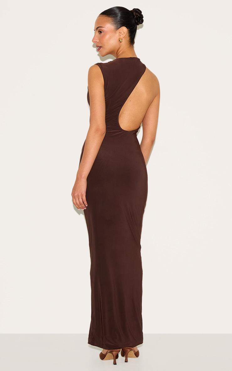 Petite Chocolate Cut Out Side Maxi Dress Product Image