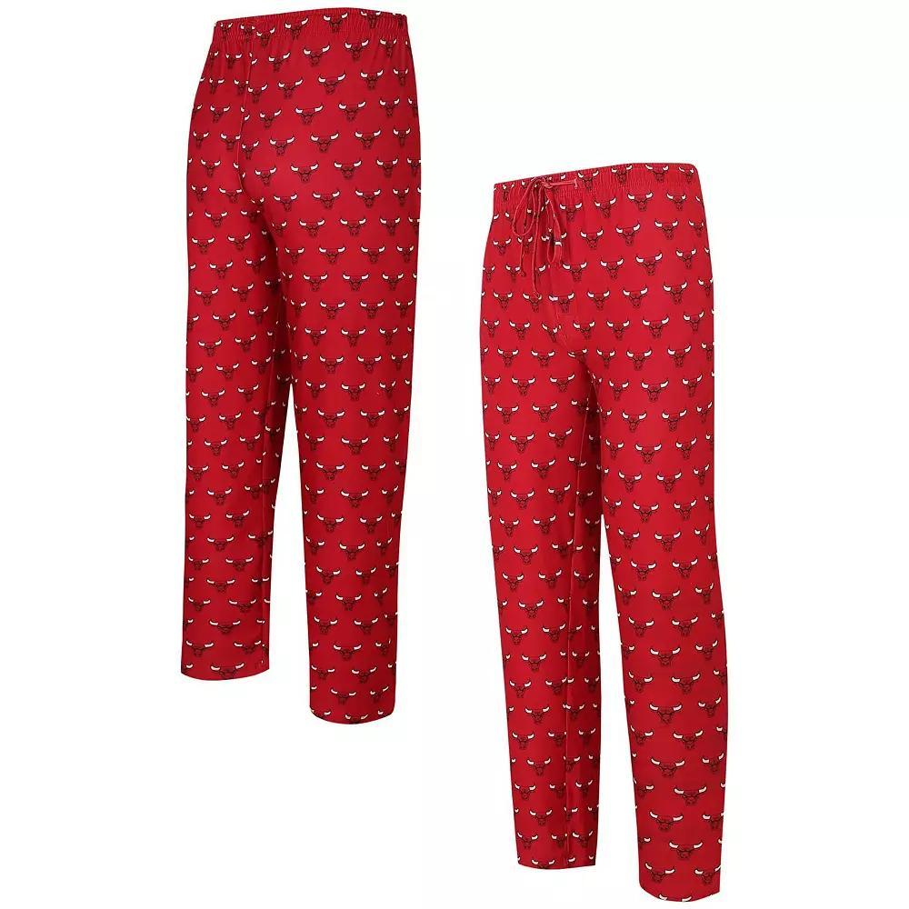 Men's Concepts Sport Red Chicago Bulls Allover Logo Print Gauge Sleep Pants, Size: Large Product Image