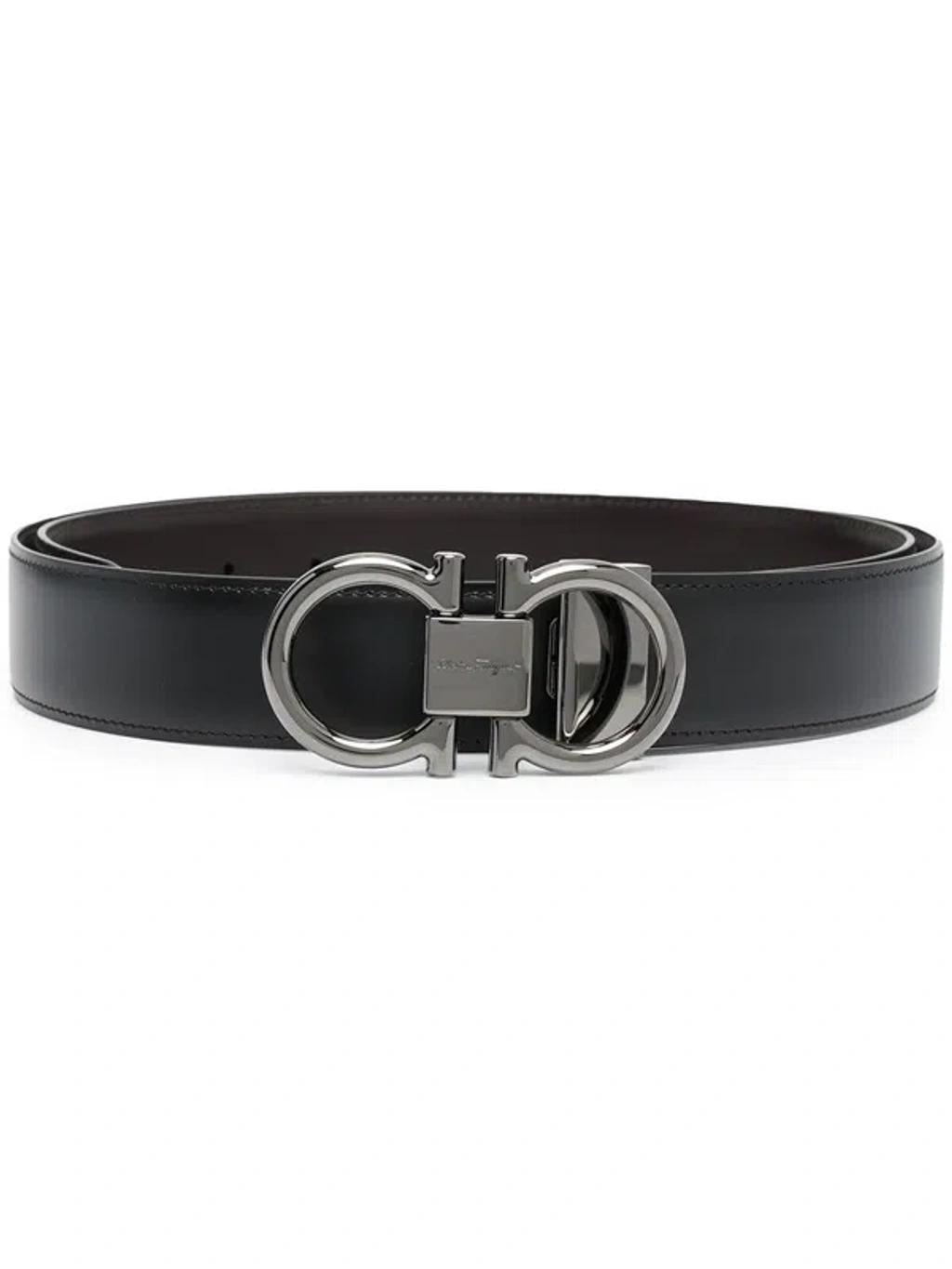 FERRAGAMO Gancini Reversible Buckle Belt In Black Product Image