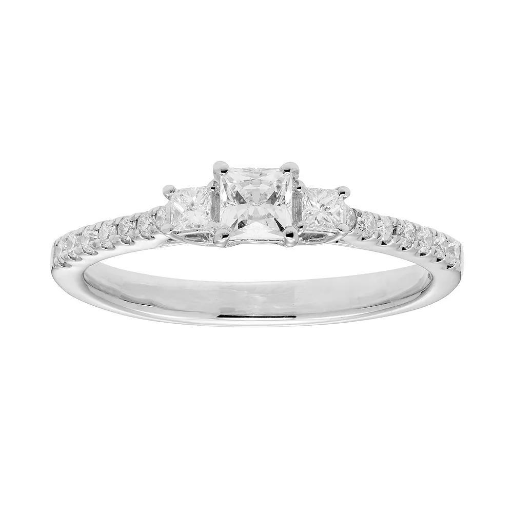 The Regal Collection 14k Gold 1/2 Carat T.W. IGL Certified Diamond 3-Stone Ring, Women's, Size: 6, White Product Image