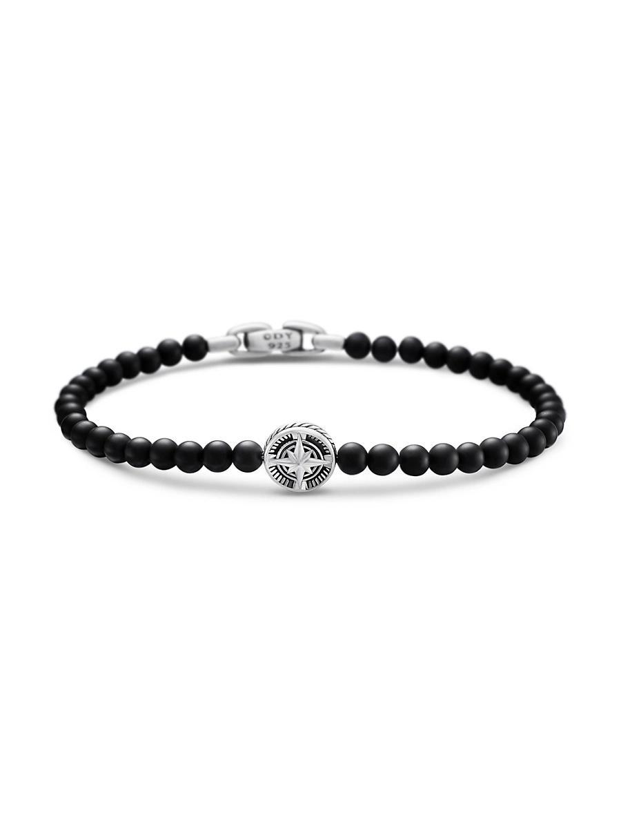 David Yurman Mens Spiritual Beads Compass Rose Bracelet with Lapis Product Image