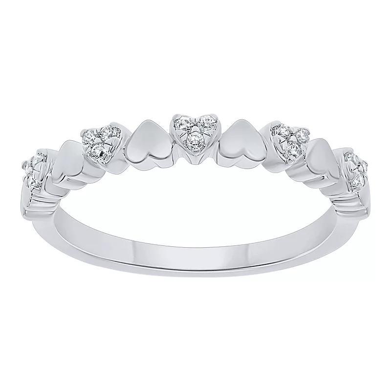 10k Gold 1/10 Carat T.W. Diamond Heart Ring, Womens White Product Image