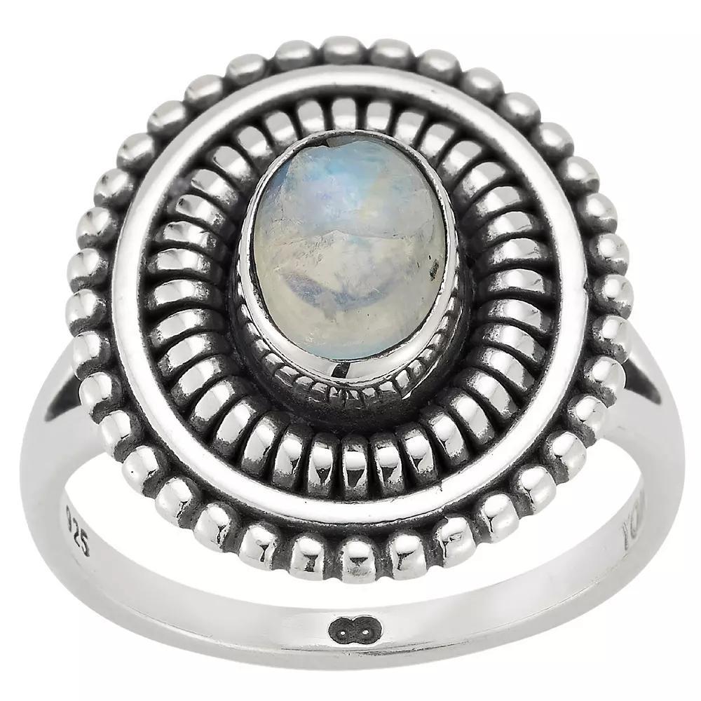 Sunkissed Sterling Sterling Silver Oxidized Moonstone Ring, Women's, Size: 9, Silver Tone Product Image