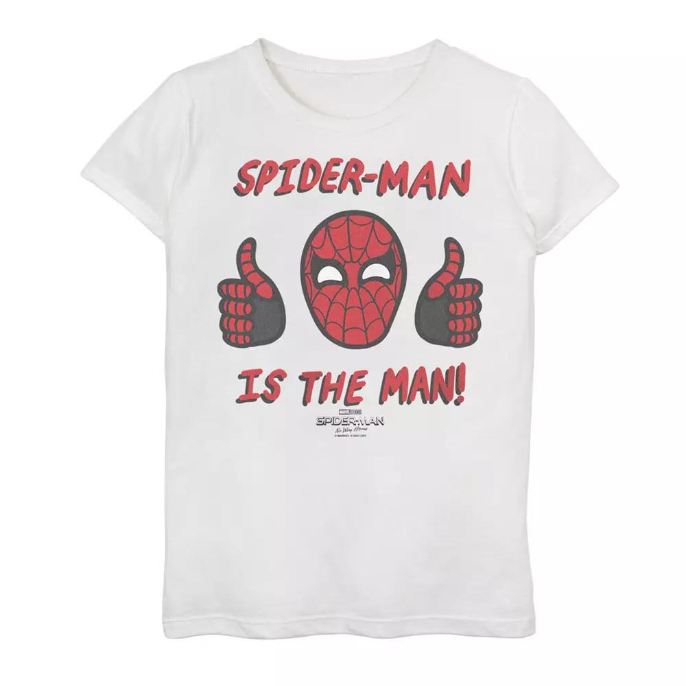 Girls 7-16 Marvel Spider-Man No Way Home Spider-Man Thumbs Up Graphic Tee, Girl's, Size: Medium, White Product Image