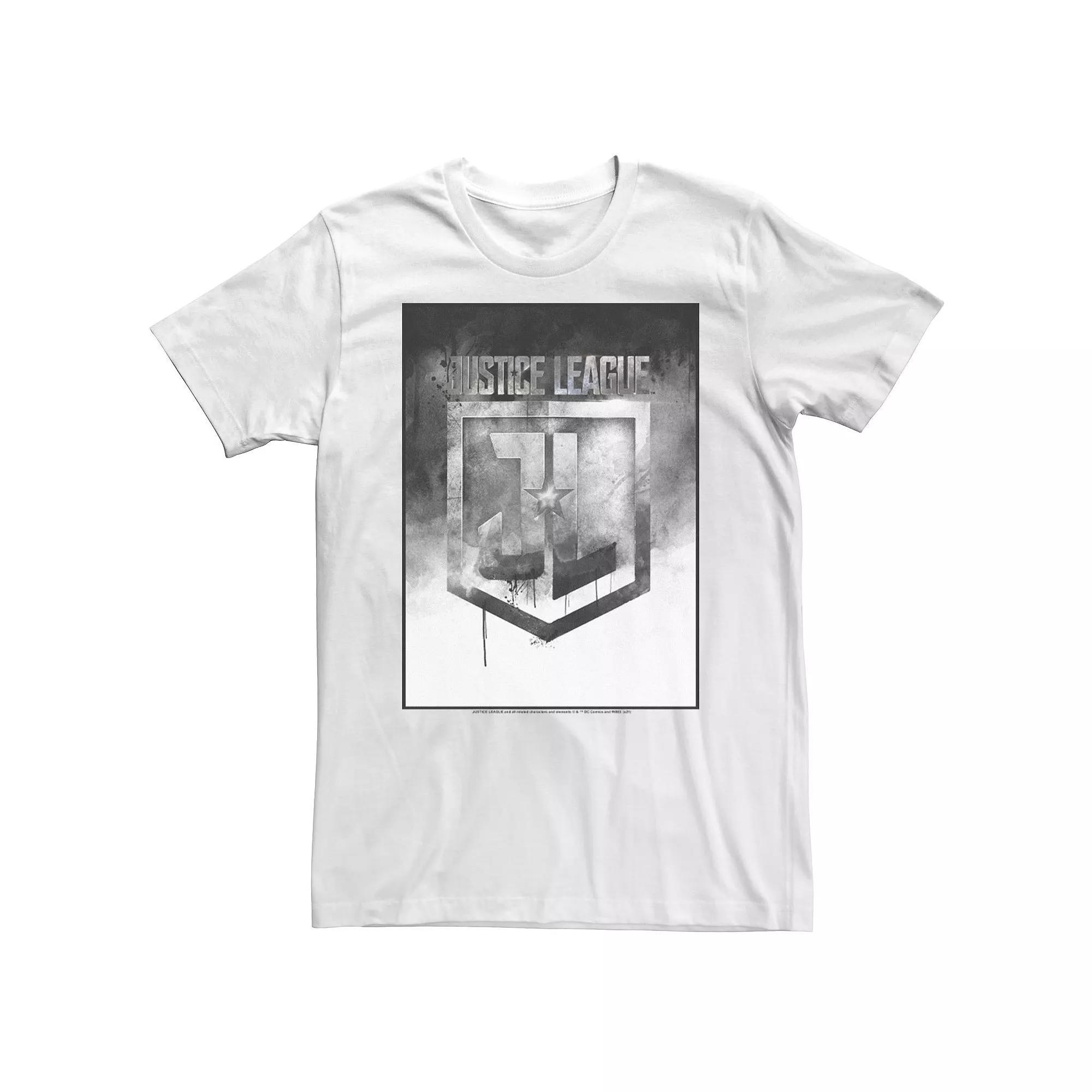 Men's DC Comics Justice League Smoky Logo Poster Tee, Size: Small, White Product Image
