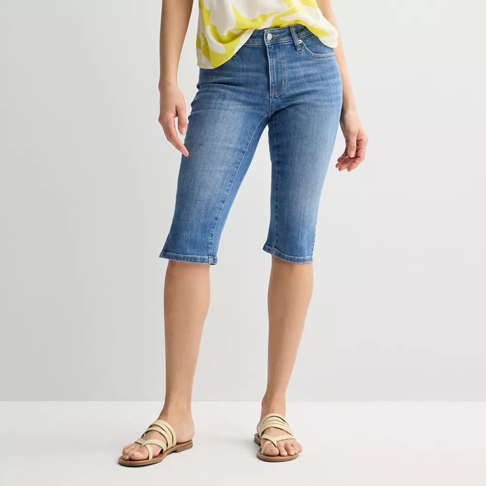 Women's Sonoma Goods For Life® Mid Rise Capris, Size: 14 Regular, Medium Blue Product Image