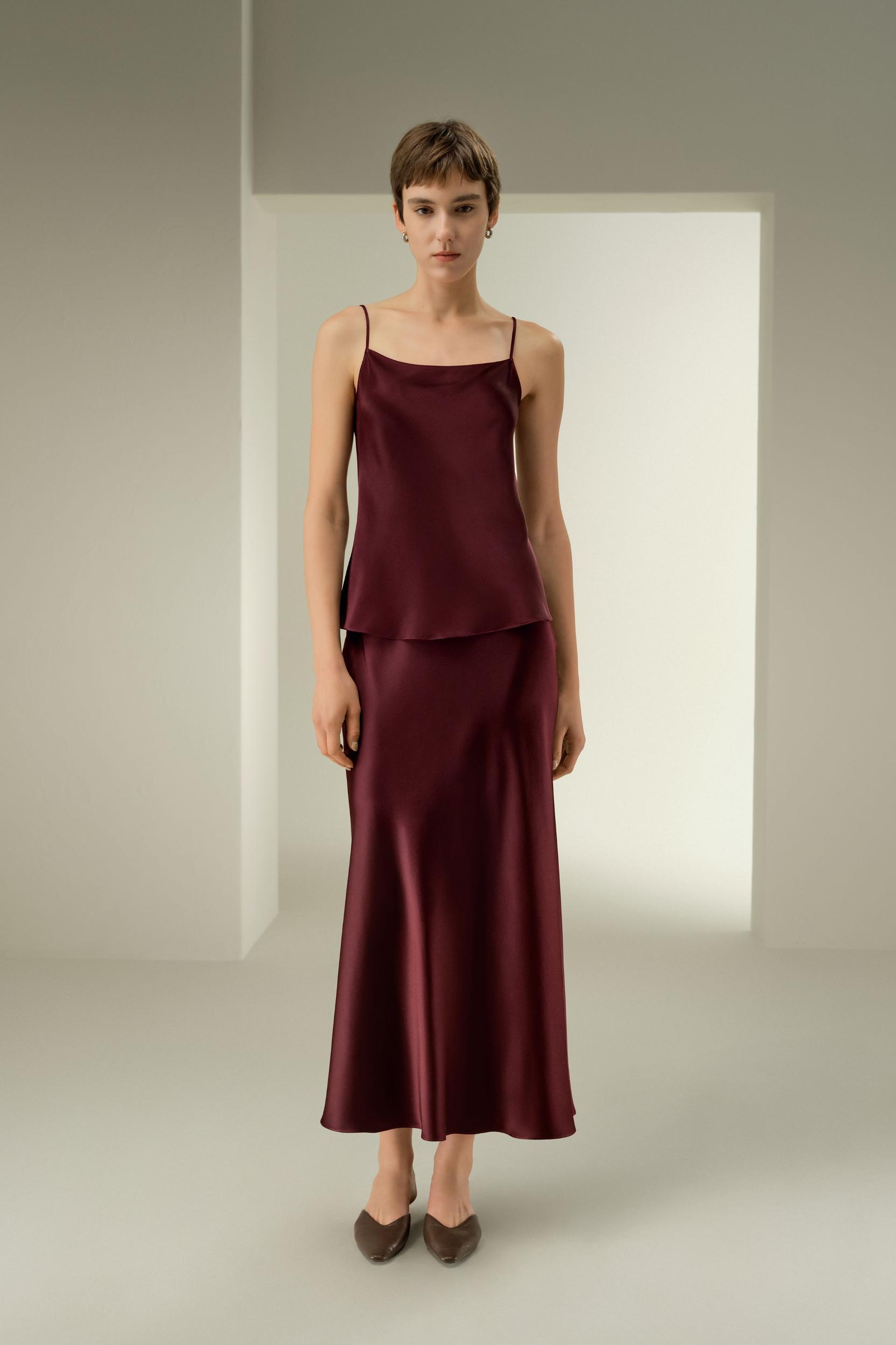 Double-Faced Silk Charmeuse Bias Cami Product Image