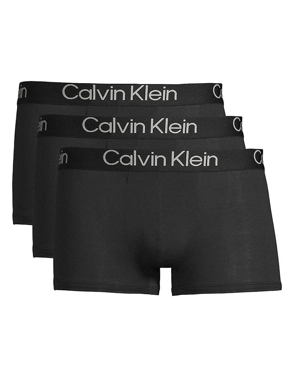 Calvin Klein Mens Ultra-Soft Modern 3-Pack Trunk - Black - S Product Image