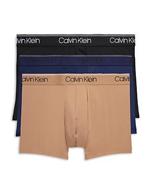 Men's Calvin Klein 3-Pack Microfiber Stretch Boxer Briefs, Size: 2XL, Black Convoy Red Gala Product Image