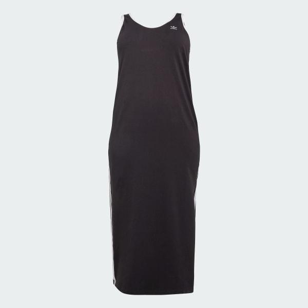 adidas Adicolor 3-Stripes Tank Dress Maxi (Plus Size) Black 1X Womens Product Image