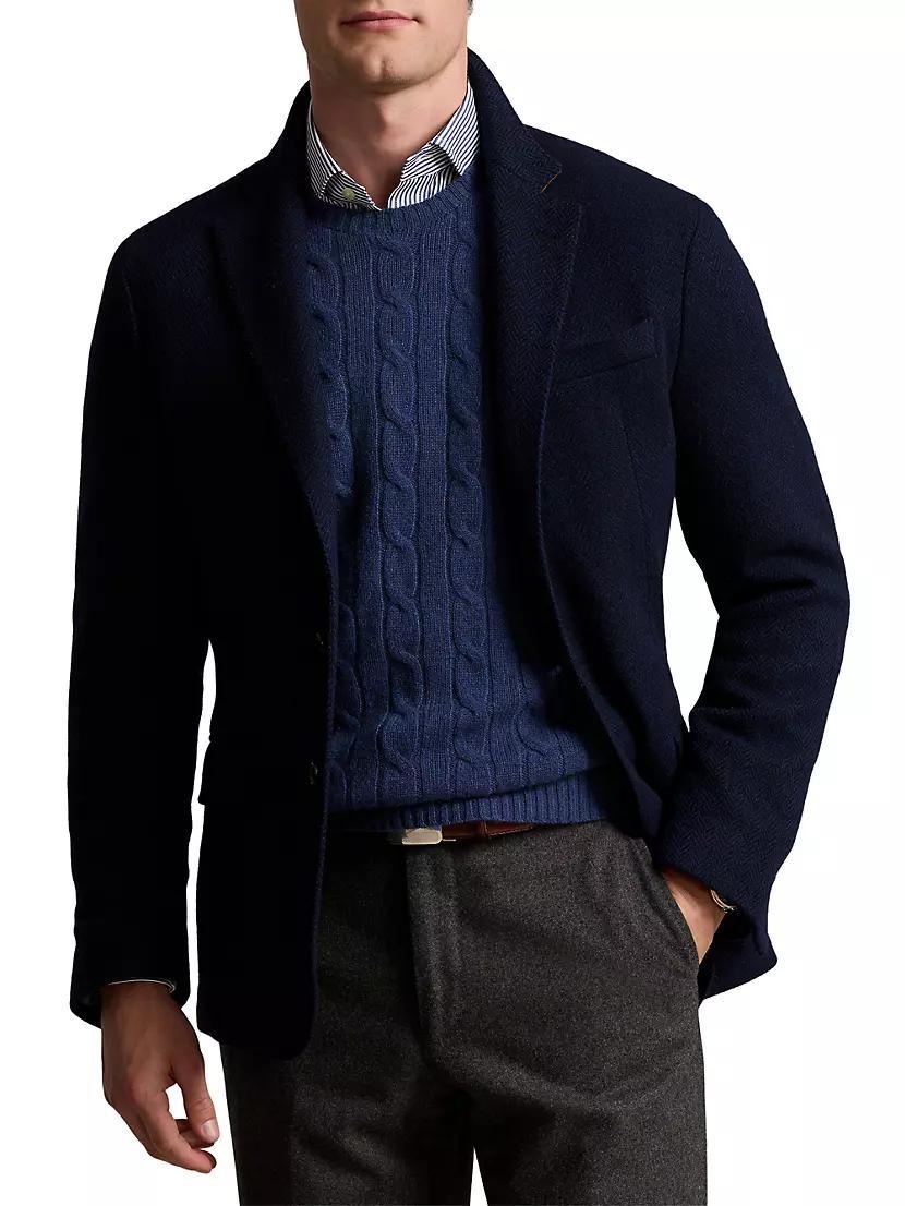 Mens Herringbone Wool-Blend Jacket Product Image