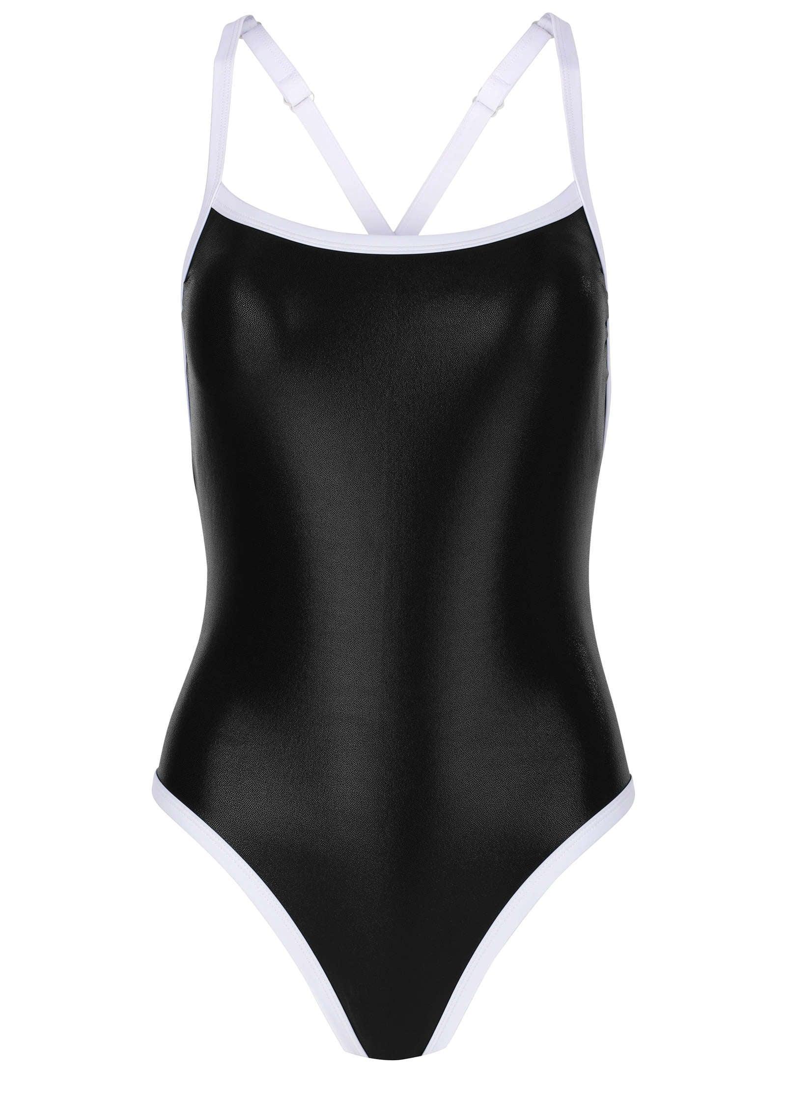 Liquid Leather One-Piece - Black & White Product Image