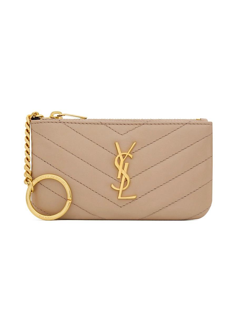 Saint Laurent Cassandre Matelasse Fragments Zipped Card Case Product Image