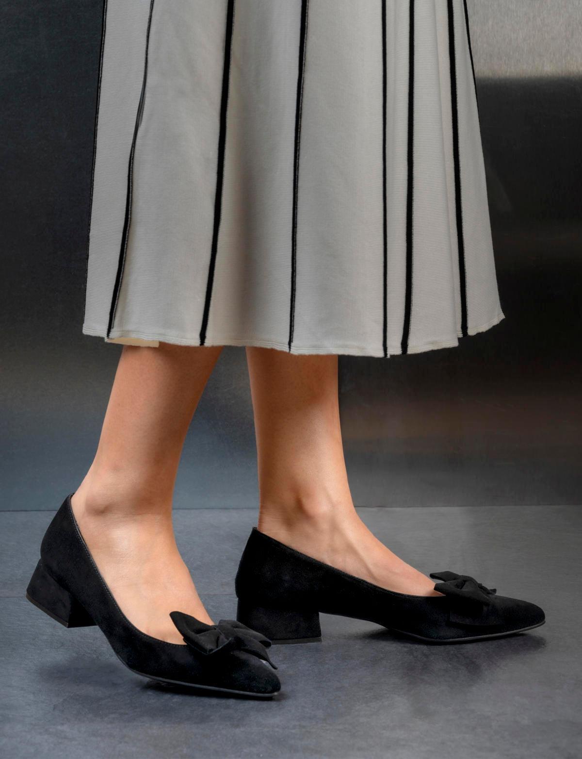 Leonor Black Suede Bow Product Image
