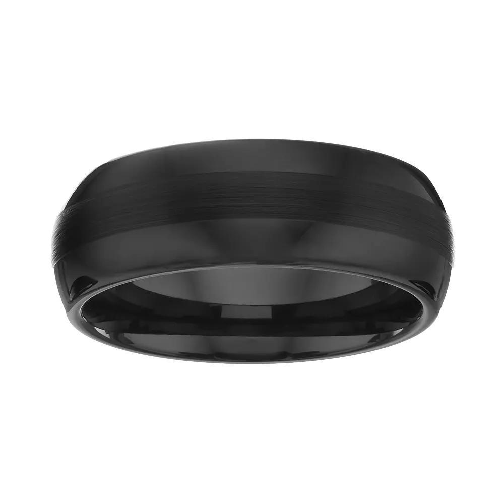 Black Ceramic Textured Band - Men, Men's, Size: 8.50 Product Image