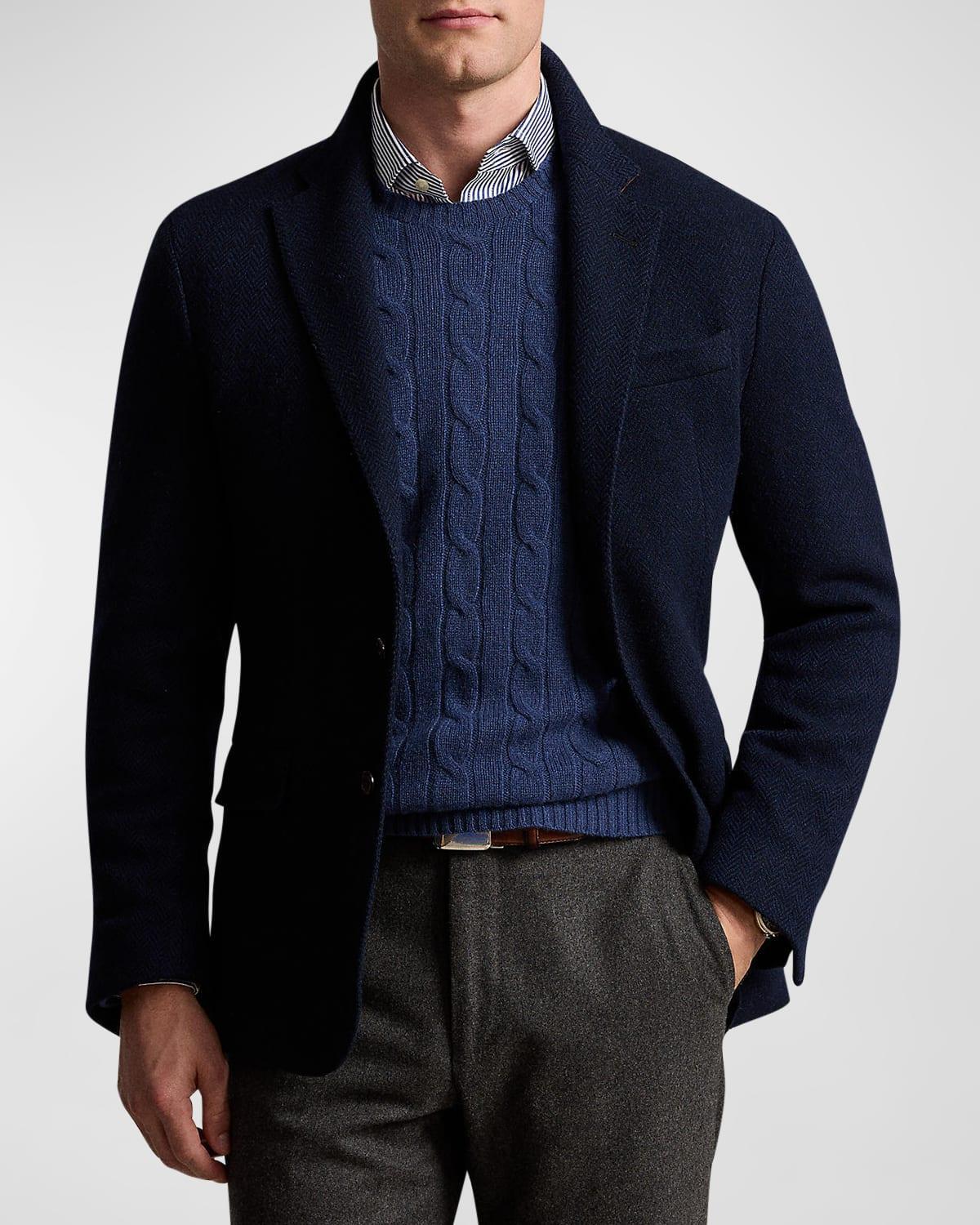 Mens Herringbone Wool-Blend Jacket Product Image