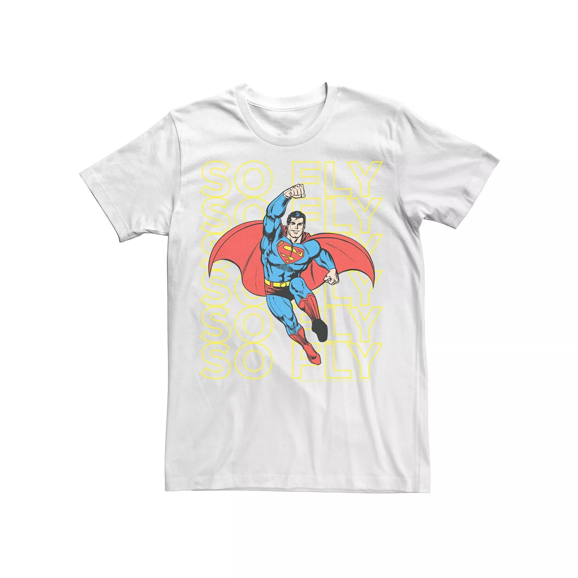 Men's DC Comics Superman So Fly Text Stack Tee, Size: Medium, Light Blue Product Image