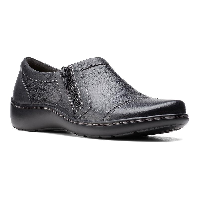 Clarks® Cora Giny Women's Loafers, Size: 6 Wide, Black Product Image