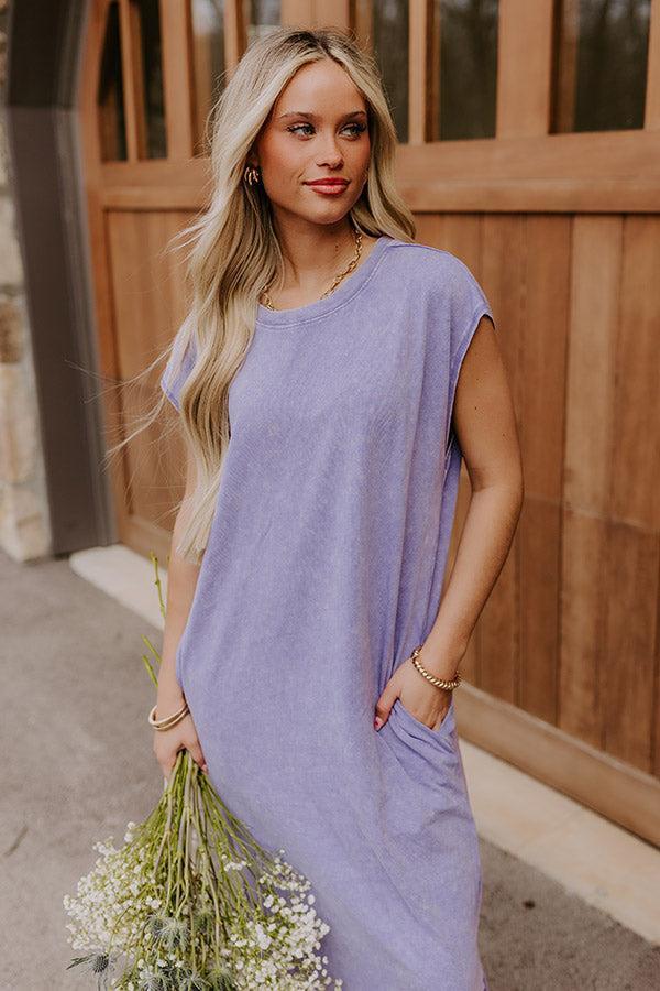 Beach Daydream Vintage Wash Midi Dress in Purple Product Image