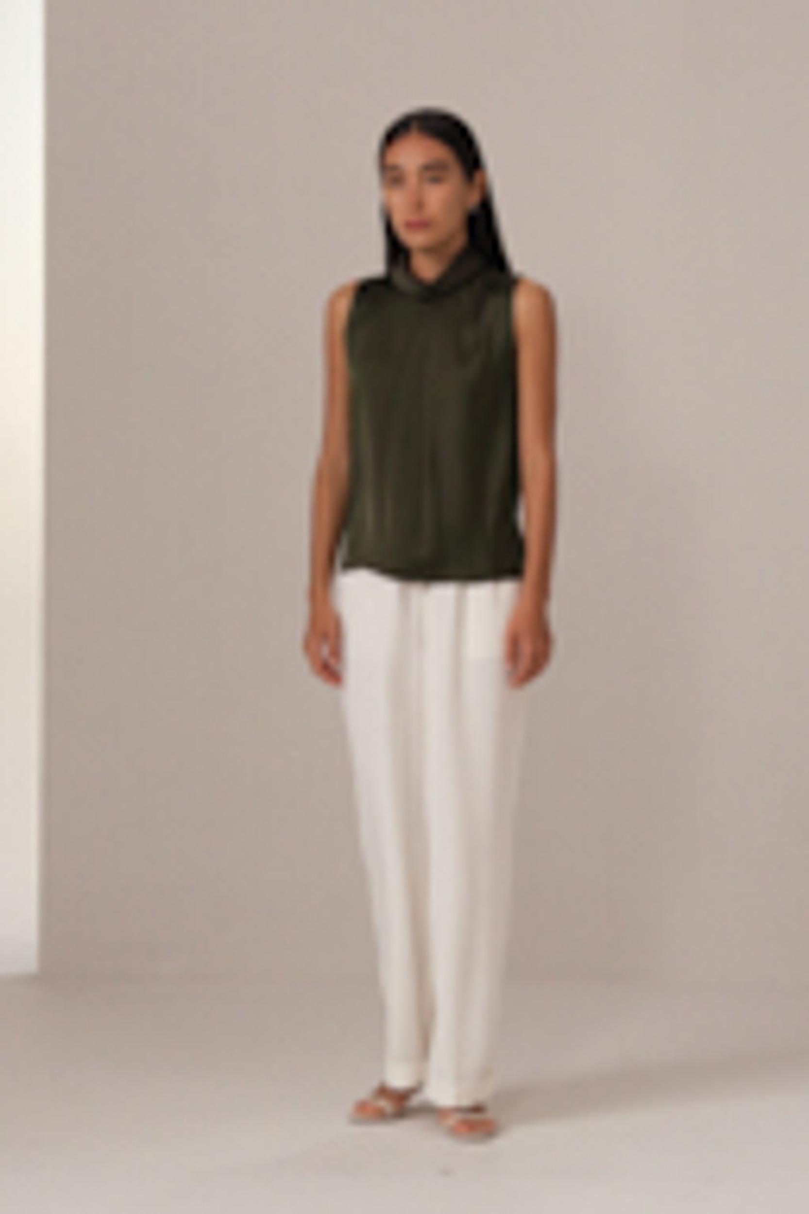 Asymmetrical Sleeveless Cowl Neck Top Product Image