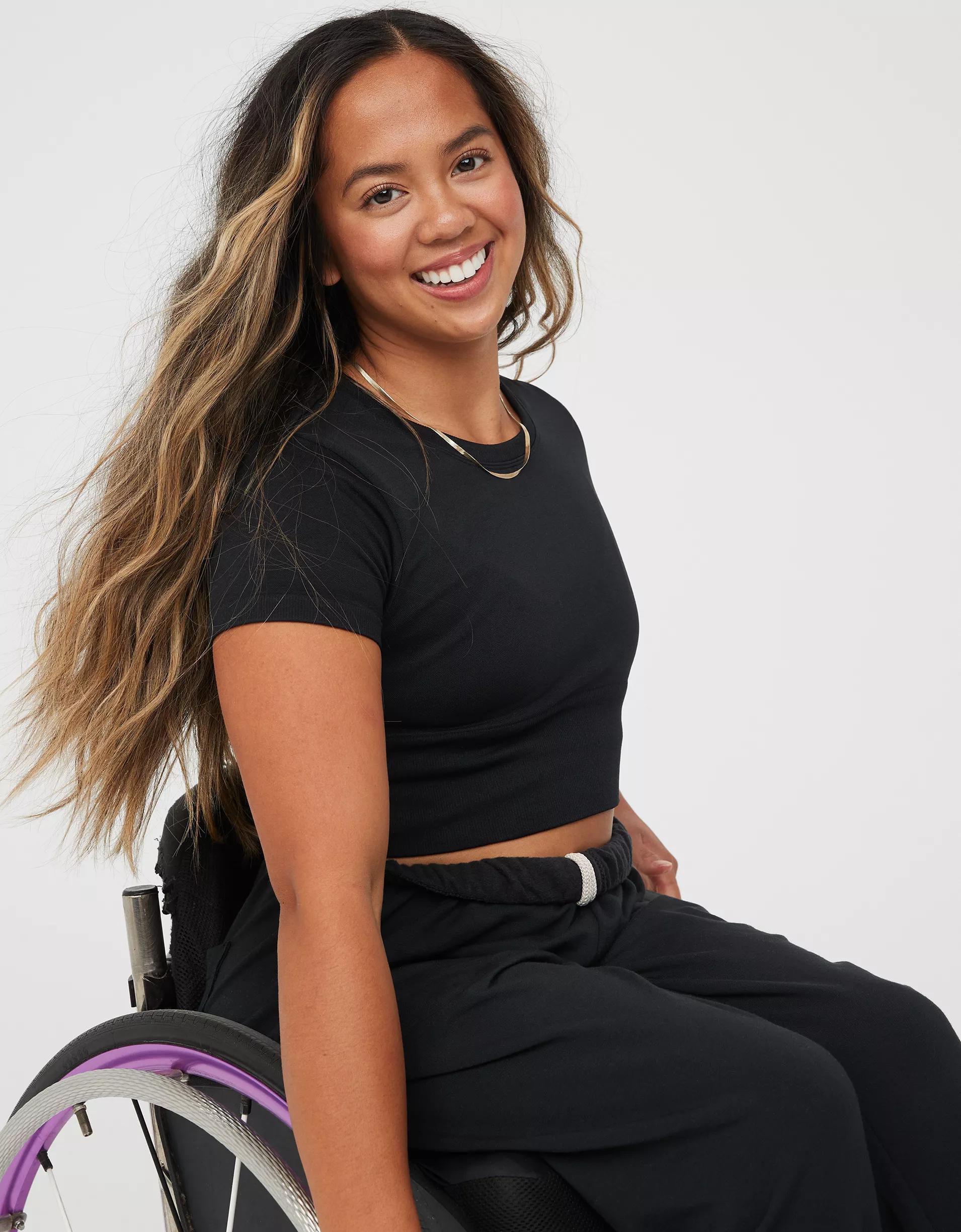 OFFLINE By Aerie Sidewalk Seamless Cropped T-Shirt Product Image