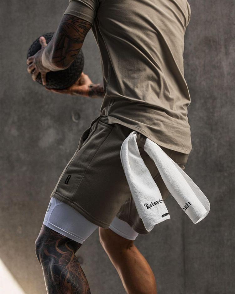Drawstring Waist Plain Sweatshorts Product Image