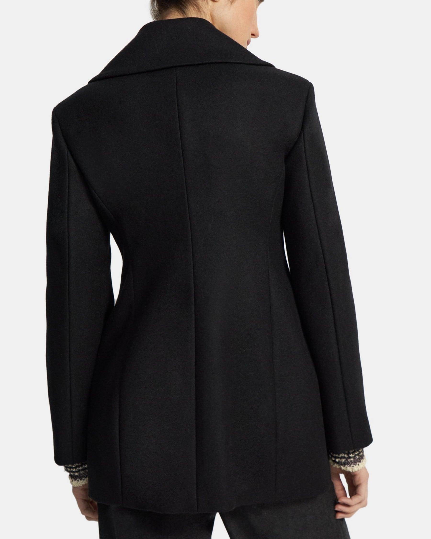 Sculpted Peacoat in Recycled Wool Melton Product Image