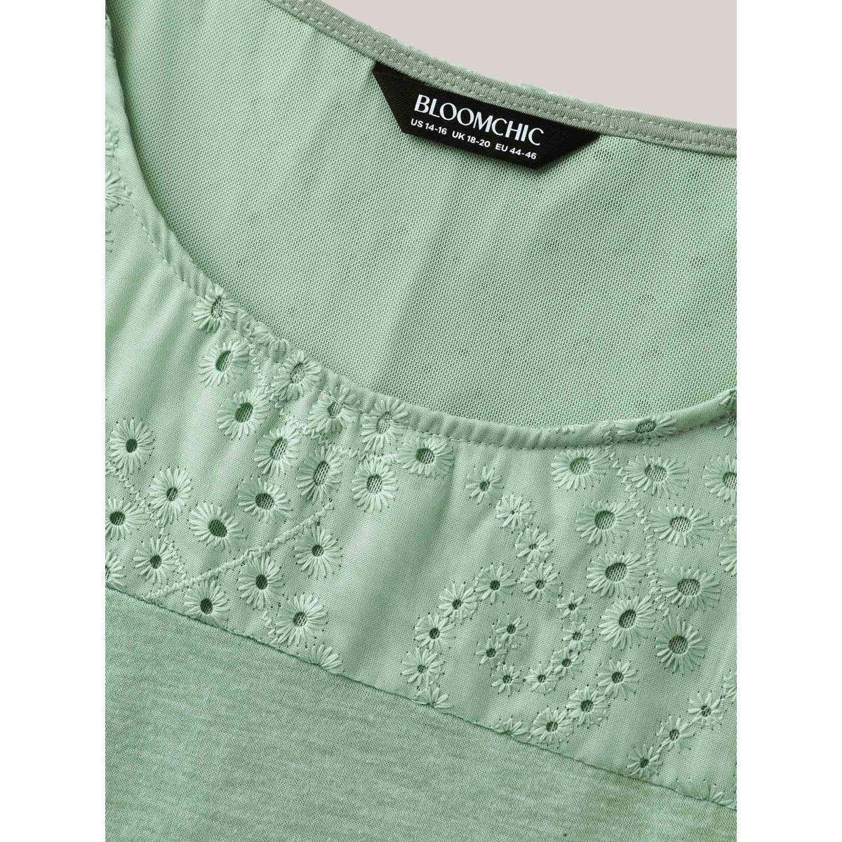 Plus Size Stretchy Sheer Textured Spliced Midi Dress Greenbean Women Knit Dresses Bloomchic 26/4X Product Image